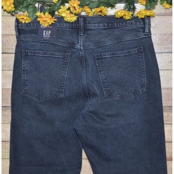 NWT Gap Denim High Rise Straight Stretch Dark Wash Jeans Size 16 33R - Picture 6 of 11